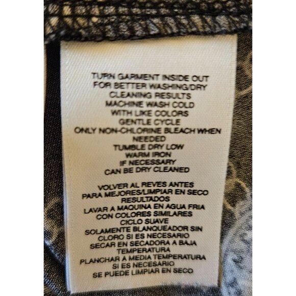 Anne Klein Woman SZ L Bit and Chain Print Knit Blouse Zipper Shoulder Scoop Neck - Picture 7 of 8